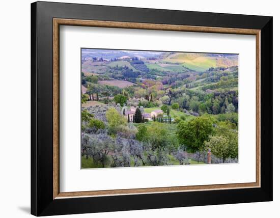 Landscape view from the top of the walls of San Gimignano. Tuscany, Italy.-Tom Norring-Framed Photographic Print