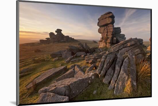 Landscape view of Great Staple Tor, Dartmoor, Devon, UK-Ross Hoddinott / 2020VISION-Mounted Photographic Print