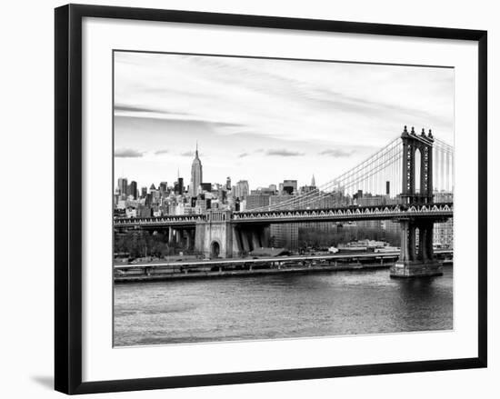 Landscape View of Midtown NY with Manhattan Bridge and the Empire State Building-Philippe Hugonnard-Framed Photographic Print