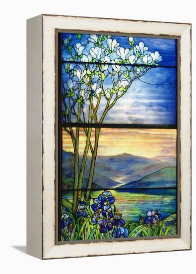 Landscape Window stained glass-Tiffany Studios-Framed Premier Image Canvas