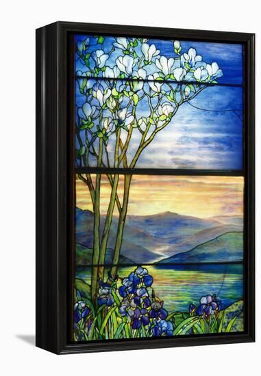 Landscape Window stained glass-Tiffany Studios-Framed Premier Image Canvas