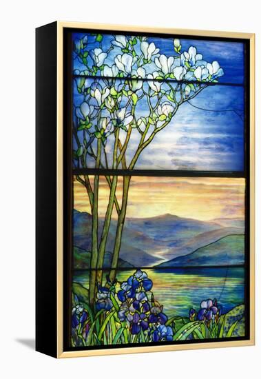 Landscape Window stained glass-Tiffany Studios-Framed Premier Image Canvas