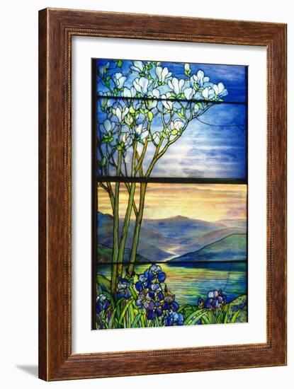 Landscape Window stained glass-Tiffany Studios-Framed Giclee Print