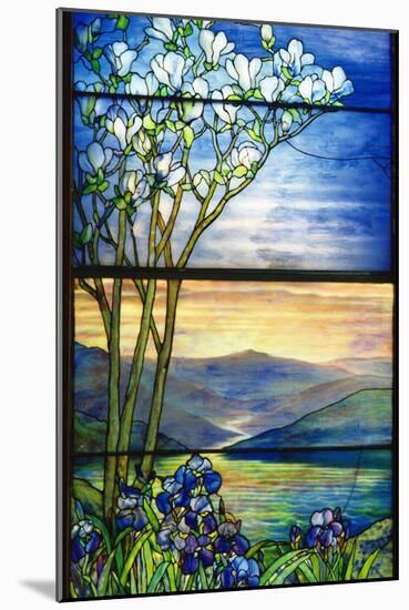 Landscape Window stained glass-Tiffany Studios-Mounted Giclee Print