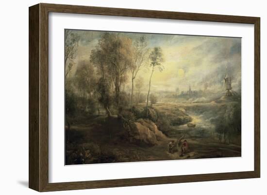 Landscape with a Bird Catcher, 17th century-Peter Paul Rubens-Framed Giclee Print