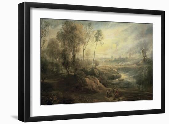 Landscape with a Bird Catcher, 17th century-Peter Paul Rubens-Framed Giclee Print