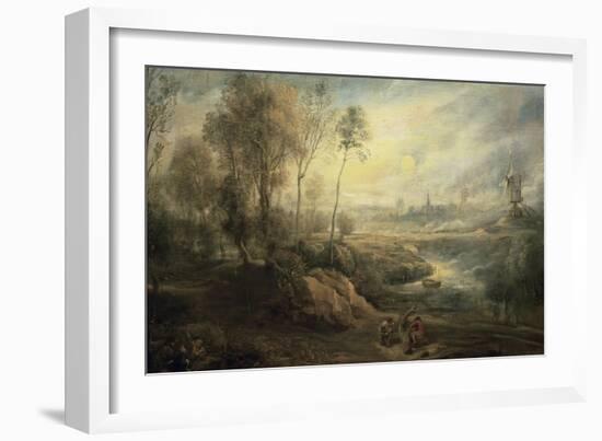 Landscape with a Bird Catcher, 17th century-Peter Paul Rubens-Framed Giclee Print