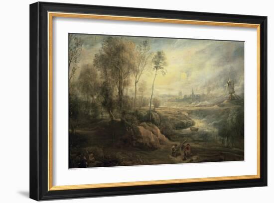 Landscape with a Bird Catcher, 17th century-Peter Paul Rubens-Framed Giclee Print