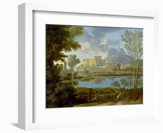 Landscape with a Calm, 1650-1-Nicolas Poussin-Framed Premium Giclee Print