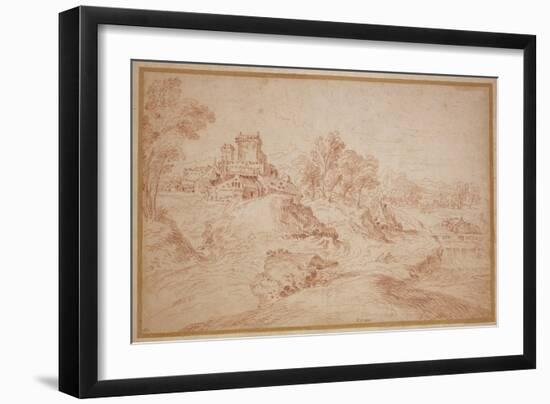 Landscape with a Castle, 1716-18-Jean Antoine Watteau-Framed Giclee Print