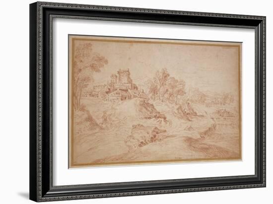 Landscape with a Castle, 1716-18-Jean Antoine Watteau-Framed Giclee Print