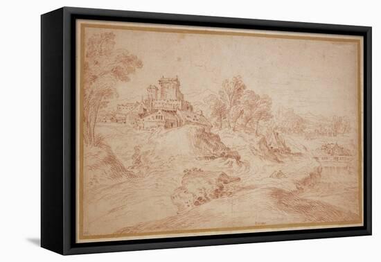 Landscape with a Castle, 1716-18-Jean Antoine Watteau-Framed Premier Image Canvas