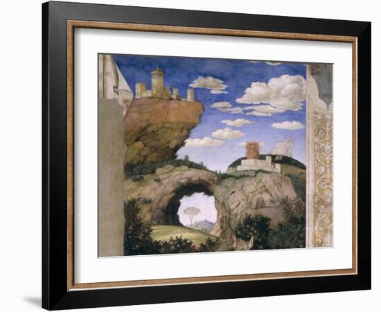 Landscape with a Castle, from the Camera Degli Sposi or Camera Picta, 1465-74-Andrea Mantegna-Framed Giclee Print