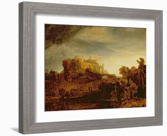 Landscape with a Chateau-Rembrandt van Rijn-Framed Giclee Print