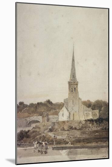 Landscape with a Church beside a River (W/C)-Thomas Girtin-Mounted Giclee Print