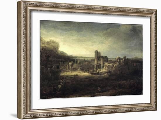 Landscape with a Church-Rembrandt van Rijn-Framed Giclee Print