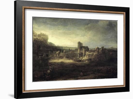 Landscape with a Church-Rembrandt van Rijn-Framed Giclee Print