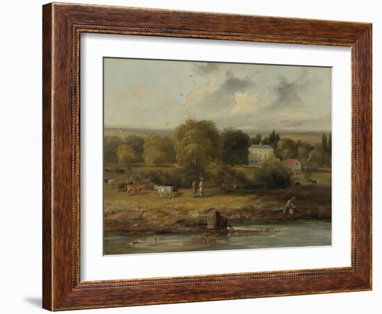 Landscape with a Country House, 1838-John Wilson Carmichael-Framed Giclee Print