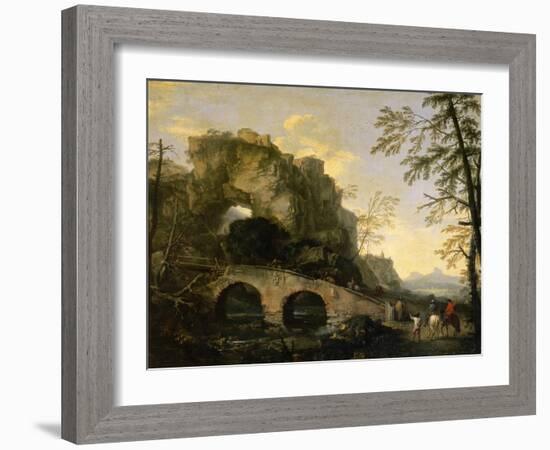 Landscape with a Dilapidated Bridge-Salvator Rosa-Framed Giclee Print