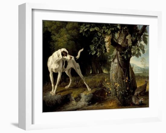 Landscape with a Dog and Partridges, 1719-Alexandre François Desportes-Framed Giclee Print