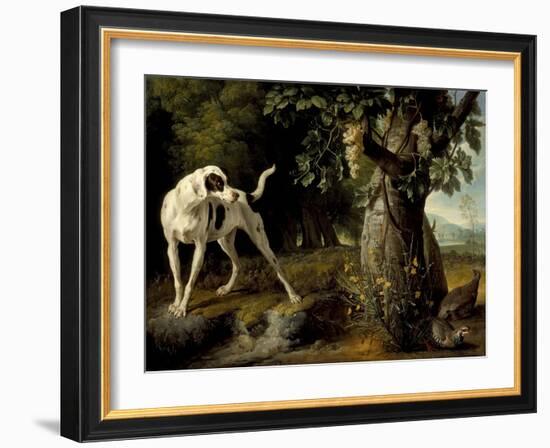 Landscape with a Dog and Partridges, 1719-Alexandre François Desportes-Framed Giclee Print