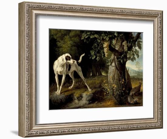 Landscape with a Dog and Partridges, 1719-Alexandre François Desportes-Framed Giclee Print