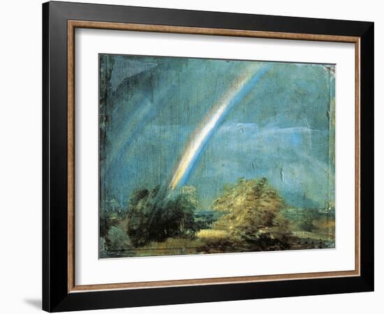 Landscape with a Double Rainbow, 1812-John Constable-Framed Giclee Print