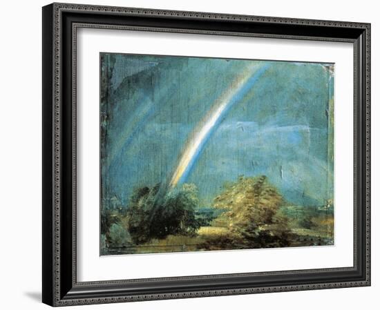 Landscape with a Double Rainbow, 1812-John Constable-Framed Giclee Print