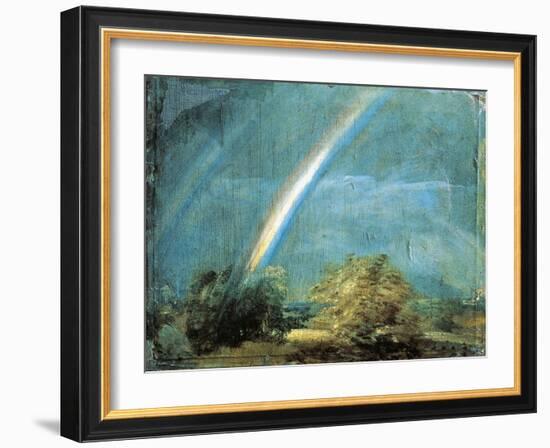 Landscape with a Double Rainbow, 1812-John Constable-Framed Giclee Print