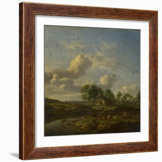 Landscape with a Farm by a Stream, 1661-Adriaen van de Velde-Framed Giclee Print