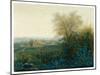 Landscape with a Farmhouse and a Peasant Wheeling a Barrow, 1865 (W/C Heightened with Gouache, Pen-Leon Bonvin-Mounted Giclee Print