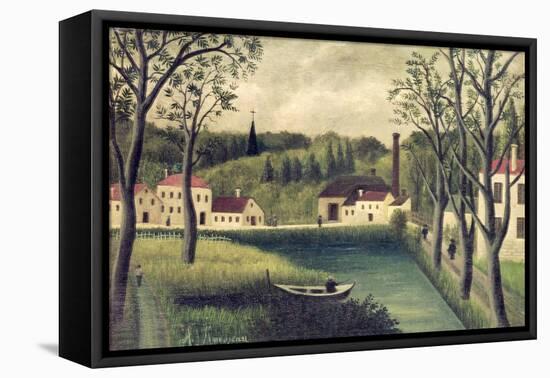 Landscape with a Fisherman, After 1886-Henri Rousseau-Framed Premier Image Canvas