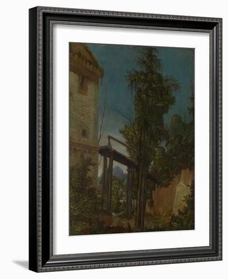 Landscape with a Footbridge, Ca 1518-Albrecht Altdorfer-Framed Giclee Print