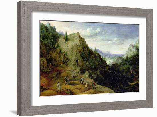 Landscape with a Foundry, 1595-Lucas van Valckenborch-Framed Giclee Print