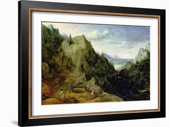 Landscape with a Foundry, 1595-Lucas van Valckenborch-Framed Giclee Print