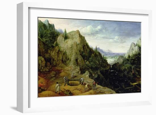 Landscape with a Foundry, 1595-Lucas van Valckenborch-Framed Giclee Print