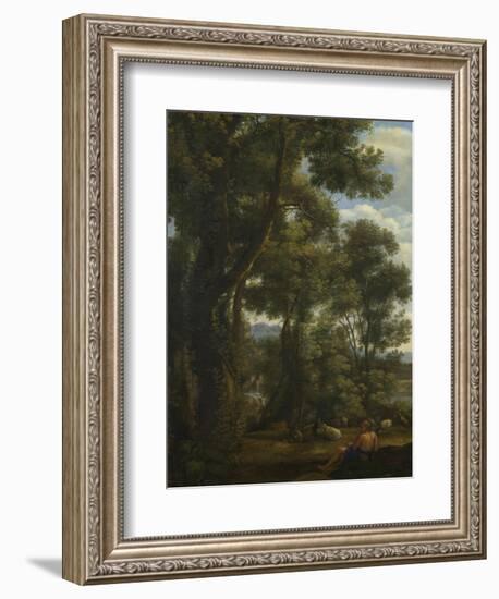 Landscape with a Goatherd and Goats, Ca 1637-Claude Lorraine-Framed Giclee Print