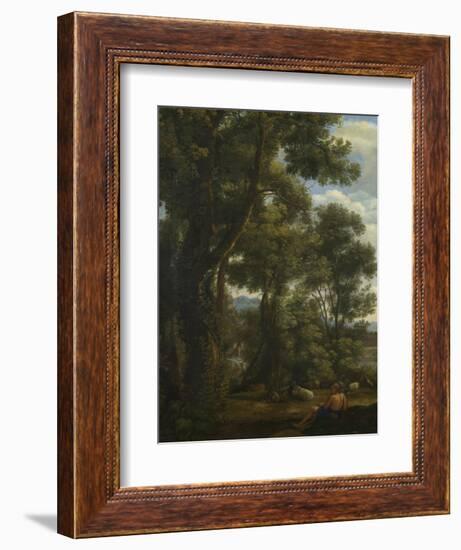 Landscape with a Goatherd and Goats, Ca 1637-Claude Lorraine-Framed Giclee Print