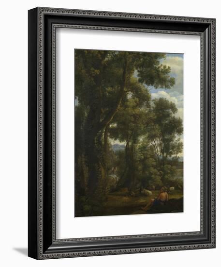 Landscape with a Goatherd and Goats, Ca 1637-Claude Lorraine-Framed Giclee Print