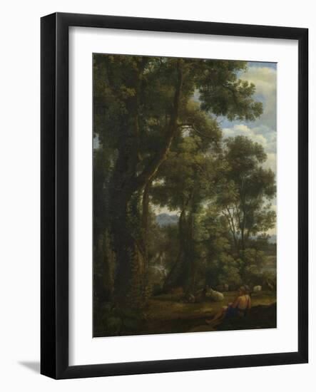 Landscape with a Goatherd and Goats, Ca 1637-Claude Lorraine-Framed Giclee Print