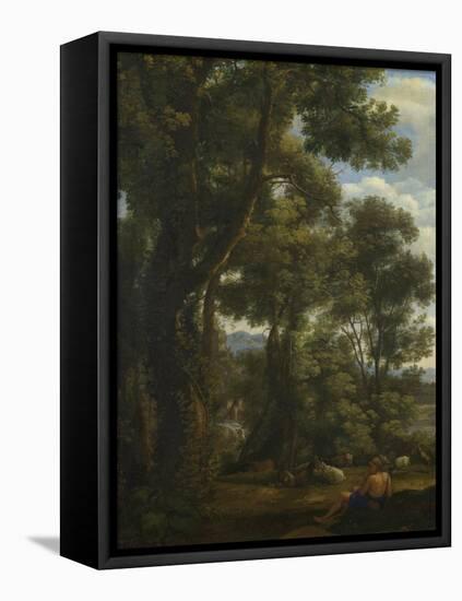 Landscape with a Goatherd and Goats, Ca 1637-Claude Lorraine-Framed Premier Image Canvas