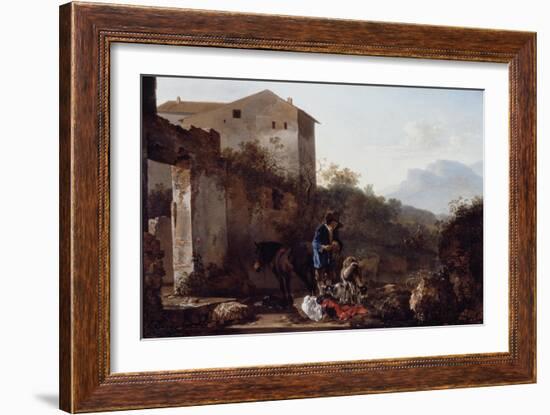 Landscape with a Goatherd, C.1650-Adam Pynacker-Framed Premium Giclee Print