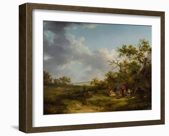 Landscape with a Gypsy Encampment-George Morland-Framed Giclee Print