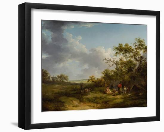 Landscape with a Gypsy Encampment-George Morland-Framed Giclee Print