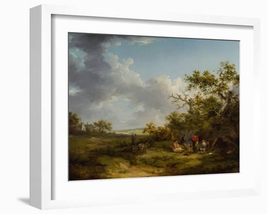 Landscape with a Gypsy Encampment-George Morland-Framed Giclee Print