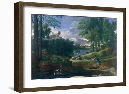 Landscape with a Man Killed by a Snake, c.1648-Nicolas Poussin-Framed Giclee Print