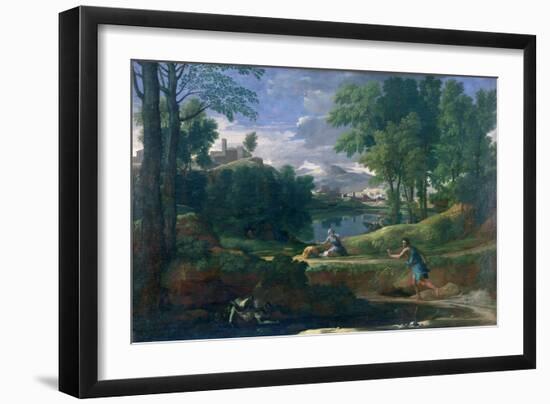 Landscape with a Man Killed by a Snake, c.1648-Nicolas Poussin-Framed Giclee Print