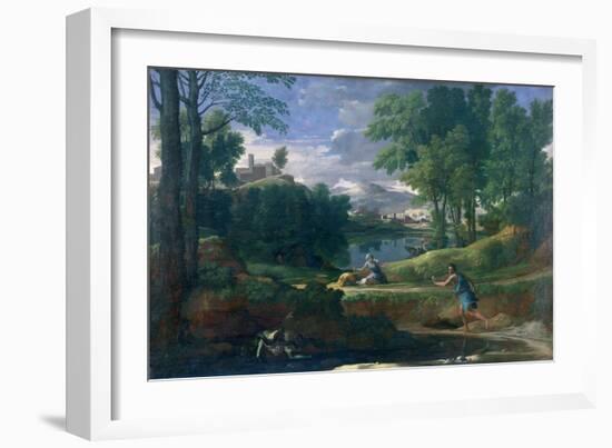 Landscape with a Man Killed by a Snake, c.1648-Nicolas Poussin-Framed Giclee Print