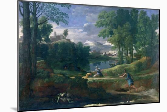 Landscape with a Man Killed by a Snake, c.1648-Nicolas Poussin-Mounted Giclee Print