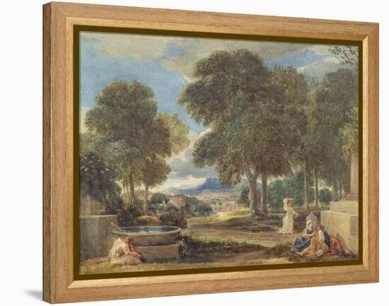 Landscape with a Man Washing His Feet at a Fountain-David Cox-Framed Premier Image Canvas